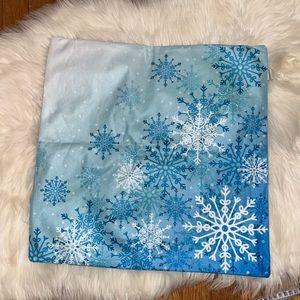 New Frozen Inspired Christmas Snowflake pillow case cover holiday blue white
